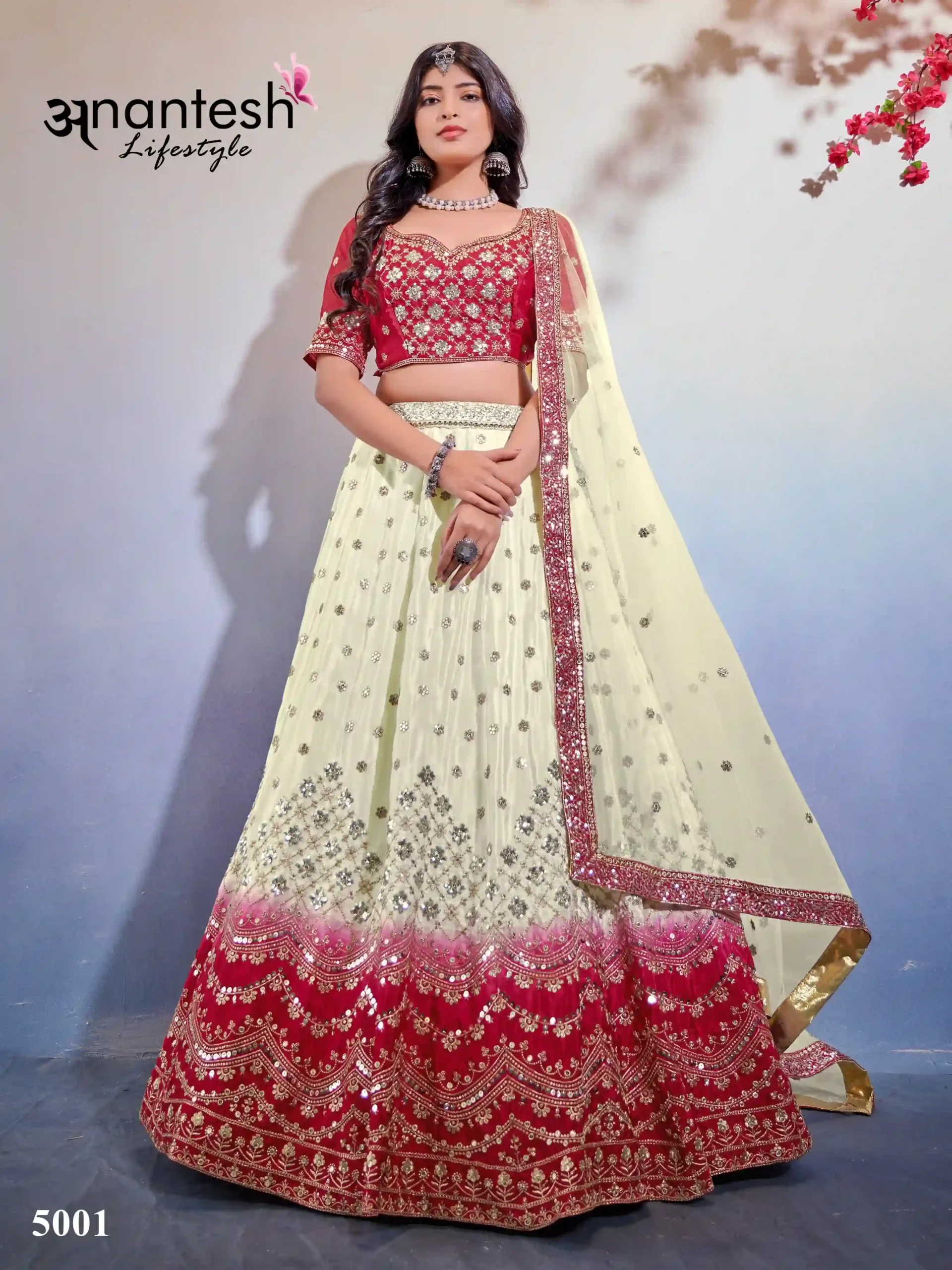 Anantesh Occations Vol 1 Premium Chinnon Wholesale Lehenga Catalog — Wholesale Lehenga, MPA wholesale from Surat - Gallery Image 3